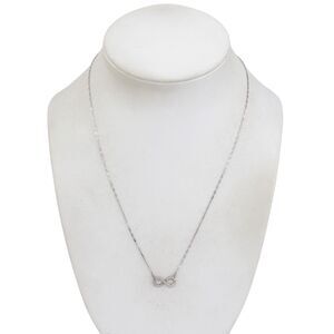 Estate Sterling Silver 925 Cubic Zirconia Infinity Pendant Necklace 16"-18"